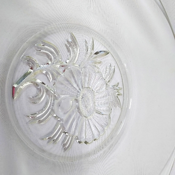 Lot De 6 Assiettes En Verre Texturé Vintage - Motif Flocon - Noël/Hiver